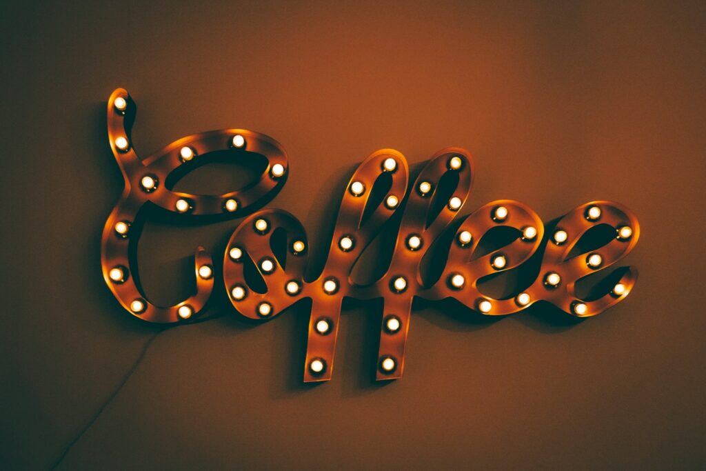 orange Coffee neon light signage